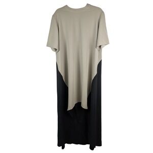 Aakasha Colorblock Maxi Dress 2XL Beige Black Asymmetrical‎ Made in Bulgaria
